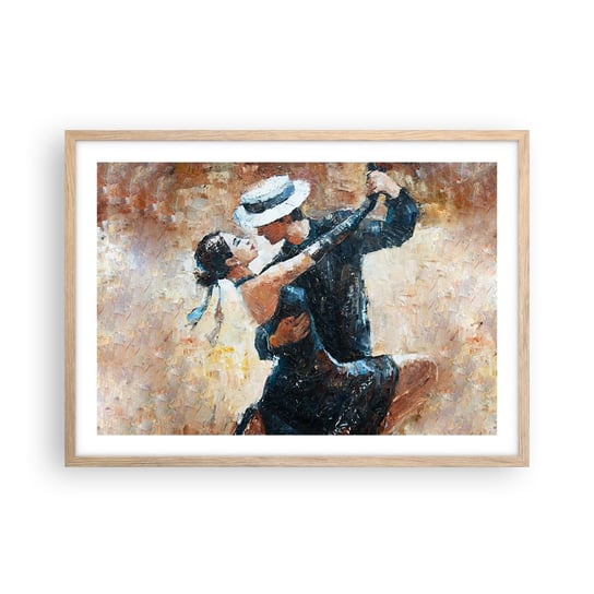 Obraz - Plakat - A la Rudolf Valentino - 70x50cm - Abstrakcja Taniec Tango - Nowoczesny modny obraz Plakat rama jasny dąb ARTTOR ARTTOR