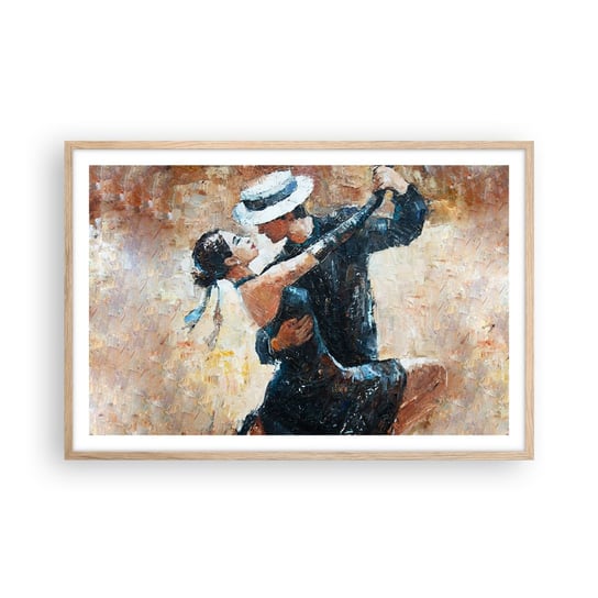 Obraz - Plakat - A la Rudolf Valentino - 91x61cm - Abstrakcja Taniec Tango - Foto Plakaty na ścianę w ramie jasny dąb - Plakat do Salonu Sypialni ARTTOR ARTTOR