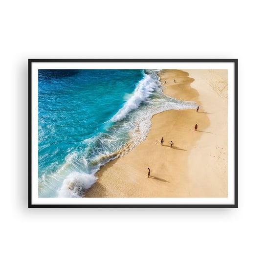 Obraz - Plakat - A potem słońce, plaża… - 100x70cm - Plaża Brzeg Morski Morze - Foto Plakaty w ramie koloru czarnego do Salonu Sypialni ARTTOR ARTTOR