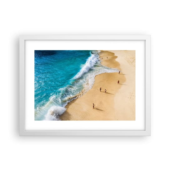 Obraz - Plakat - A potem słońce, plaża… - 40x30cm - Plaża Brzeg Morski Morze - Foto Plakaty na ścianę w ramie białej - Plakat do Salonu Sypialni ARTTOR ARTTOR