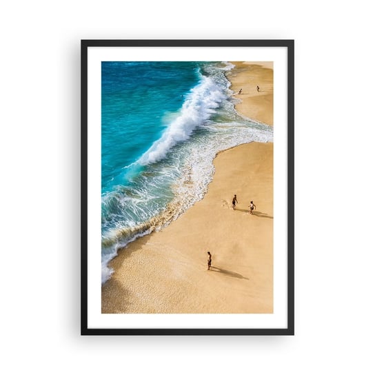 Obraz - Plakat - A potem słońce, plaża… - 50x70cm - Plaża Brzeg Morski Morze - Nowoczesny modny obraz Plakat czarna rama ARTTOR ARTTOR