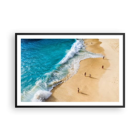 Obraz - Plakat - A potem słońce, plaża… - 91x61cm - Plaża Brzeg Morski Morze - Foto Plakaty na ścianę w czarnej ramie - Plakat do Salonu Sypialni ARTTOR ARTTOR