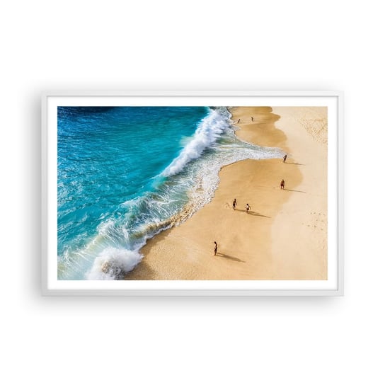 Obraz - Plakat - A potem słońce, plaża… - 91x61cm - Plaża Brzeg Morski Morze - Foto Plakaty na ścianę w ramie białej - Plakat do Salonu Sypialni ARTTOR ARTTOR