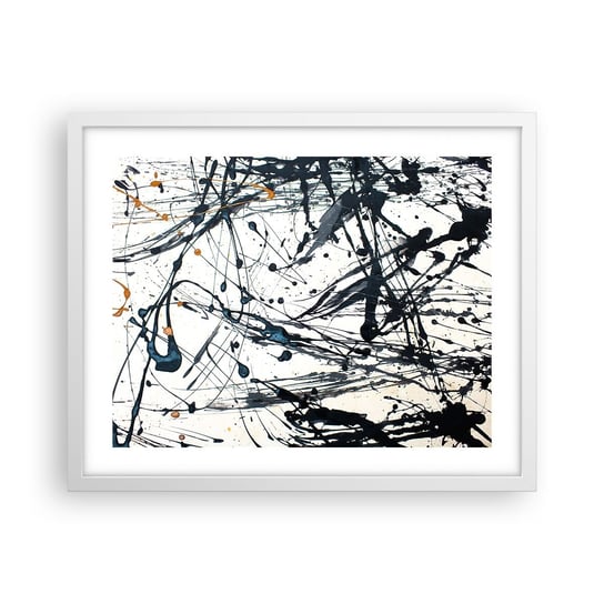 Obraz - Plakat - Abstrakcja ekspresjonistyczna - 50x40cm - Abstrakcja Sztuka Artystyczny - Foto Plakaty w ramie koloru białego do Salonu Sypialni ARTTOR ARTTOR