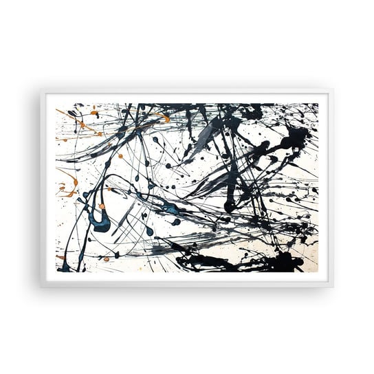 Obraz - Plakat - Abstrakcja ekspresjonistyczna - 91x61cm - Abstrakcja Sztuka Artystyczny - Foto Plakaty na ścianę w ramie białej - Plakat do Salonu Sypialni ARTTOR ARTTOR