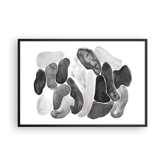 Obraz - Plakat - Abstrakcja kamienista - 91x61cm - Kształty Minimalistyczny Akwarela - Foto Plakaty na ścianę w czarnej ramie - Plakat do Salonu Sypialni ARTTOR ARTTOR