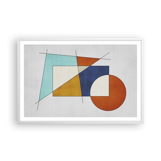 Obraz - Plakat - Abstrakcja: modernistyczna zabawa - 91x61cm - Geometryczny Nowoczesny Minimalizm - Foto Plakaty na ścianę w ramie białej - Plakat do Salonu Sypialni ARTTOR ARTTOR