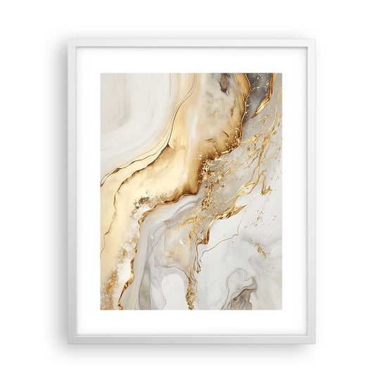 Obraz - Plakat - Abstrakcja: piękno i dobro - 40x50cm - Marmur Glamour Elegancki - Foto Plakaty w ramie koloru białego do Salonu Sypialni ARTTOR ARTTOR