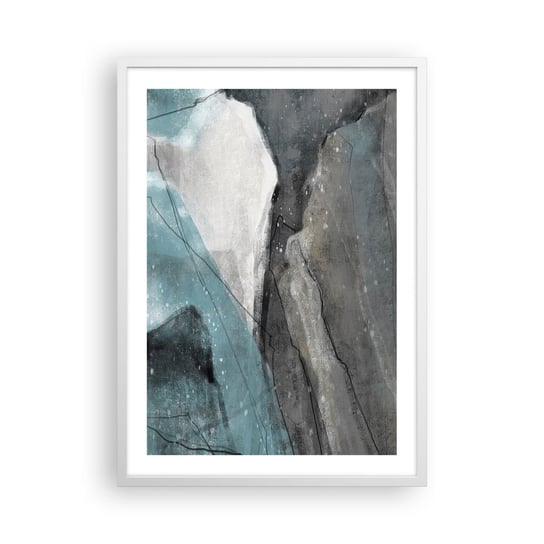 Obraz - Plakat - Abstrakcja: skały i lód - 50x70cm - Minimalizm Sztuka Współczesna - Nowoczesny modny obraz Plakat rama biała ARTTOR ARTTOR