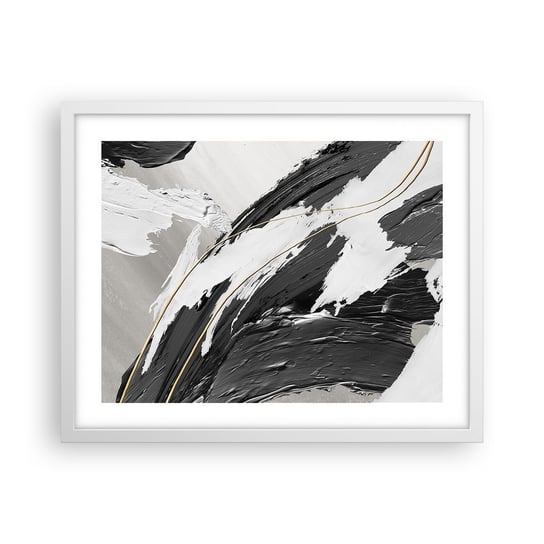 Obraz - Plakat - Abstrakcja z rozmachem - 50x40cm - Art Deco Farba Sztuka - Foto Plakaty w ramie koloru białego do Salonu Sypialni ARTTOR ARTTOR