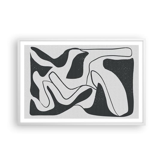 Obraz - Plakat - Abstrakcyjna zabawa w labiryncie - 91x61cm - Boho Minimalizm Sztuka - Foto Plakaty na ścianę w ramie białej - Plakat do Salonu Sypialni ARTTOR ARTTOR