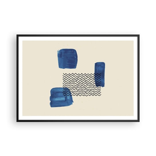 Obraz - Plakat - Abstrakcyjny kwartet - 100x70cm - Abstrakcja Sztuka Modern Art. - Foto Plakaty w ramie koloru czarnego do Salonu Sypialni ARTTOR ARTTOR
