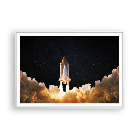 Obraz - Plakat - Ad astra! - 100x70cm - Kosmos Astronomia Statek Kosmiczny - Foto Plakaty w ramie koloru białego do Salonu Sypialni ARTTOR ARTTOR