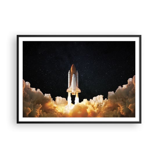 Obraz - Plakat - Ad astra! - 100x70cm - Kosmos Astronomia Statek Kosmiczny - Foto Plakaty w ramie koloru czarnego do Salonu Sypialni ARTTOR ARTTOR