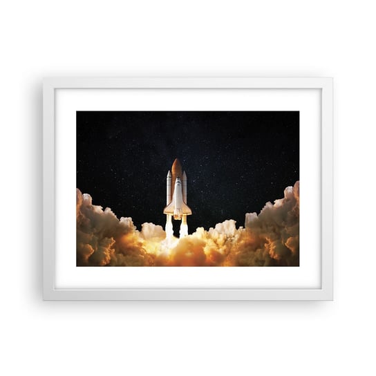 Obraz - Plakat - Ad astra! - 40x30cm - Kosmos Astronomia Statek Kosmiczny - Foto Plakaty na ścianę w ramie białej - Plakat do Salonu Sypialni ARTTOR ARTTOR