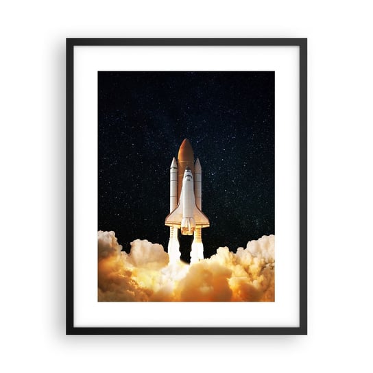 Obraz - Plakat - Ad astra! - 40x50cm - Kosmos Astronomia Statek Kosmiczny - Foto Plakaty w ramie koloru czarnego do Salonu Sypialni ARTTOR ARTTOR