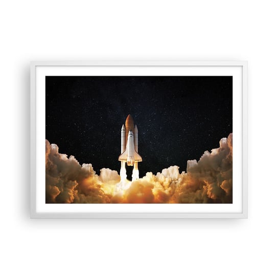Obraz - Plakat - Ad astra! - 70x50cm - Kosmos Astronomia Statek Kosmiczny - Nowoczesny modny obraz Plakat rama biała ARTTOR ARTTOR