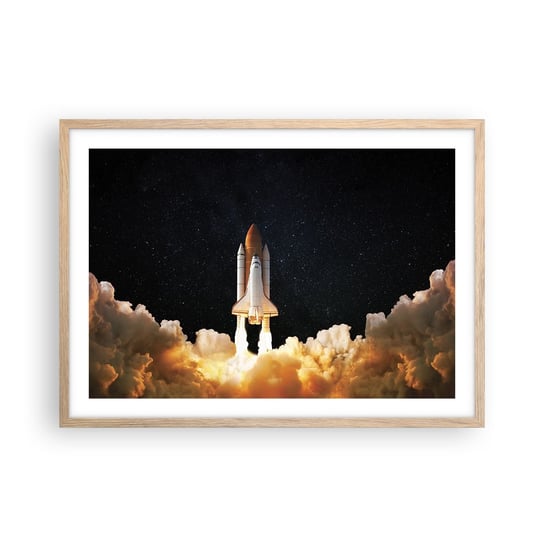 Obraz - Plakat - Ad astra! - 70x50cm - Kosmos Astronomia Statek Kosmiczny - Nowoczesny modny obraz Plakat rama jasny dąb ARTTOR ARTTOR