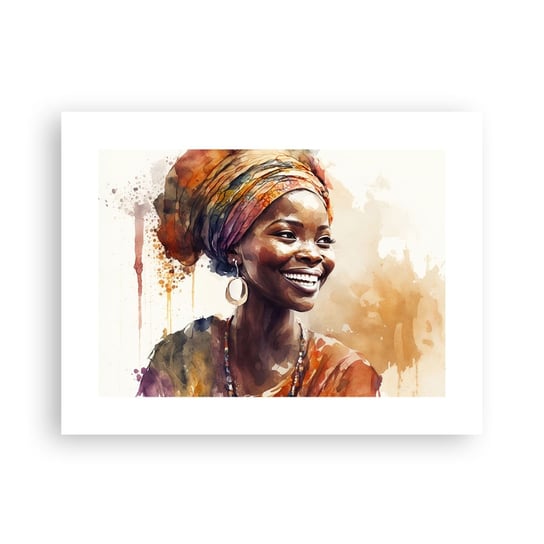 Obraz - Plakat - Afrykańska królowa - 40x30cm - Kobieta Afroamerykanin Portret - Foto Plakaty na ścianę bez ramy - Plakat do Salonu Sypialni ARTTOR ARTTOR