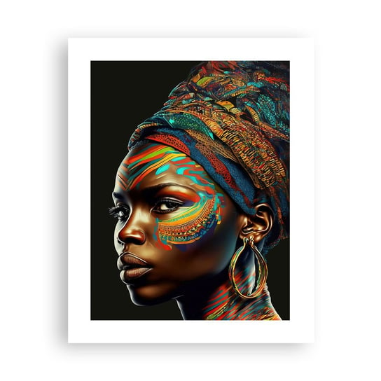 Obraz - Plakat - Afrykańska królowa - 40x50cm - Turban Plemiona Afroamerykanin - Foto Plakaty bez ramy do Salonu Sypialni ARTTOR ARTTOR