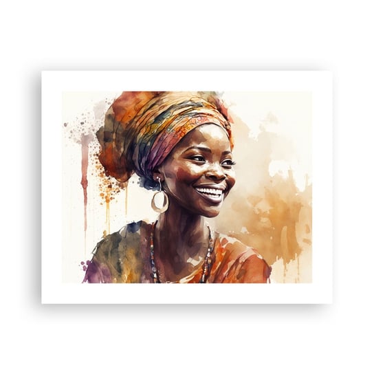 Obraz - Plakat - Afrykańska królowa - 50x40cm - Kobieta Afroamerykanin Portret - Foto Plakaty bez ramy do Salonu Sypialni ARTTOR ARTTOR