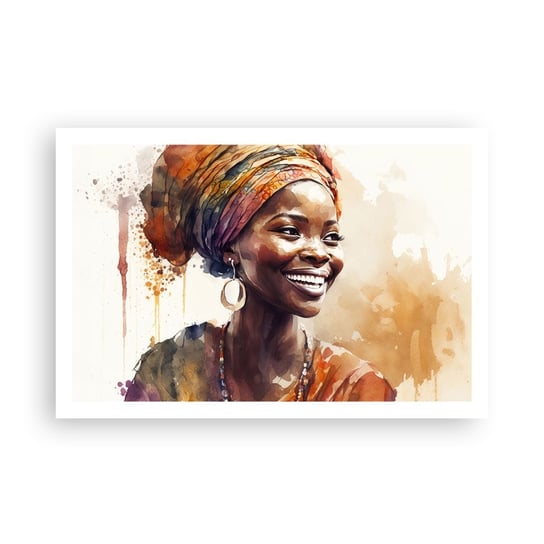 Obraz - Plakat - Afrykańska królowa - 91x61cm - Kobieta Afroamerykanin Portret - Foto Plakaty na ścianę bez ramy - Plakat do Salonu Sypialni ARTTOR ARTTOR