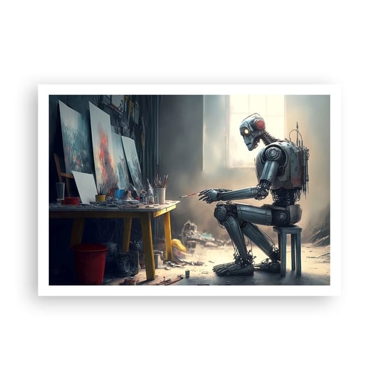 Obraz - Plakat - Akt kreacji - 100x70cm - Sztuka Malowanie Robot - Foto Plakaty bez ramy na ścianę do Salonu Sypialni ARTTOR ARTTOR