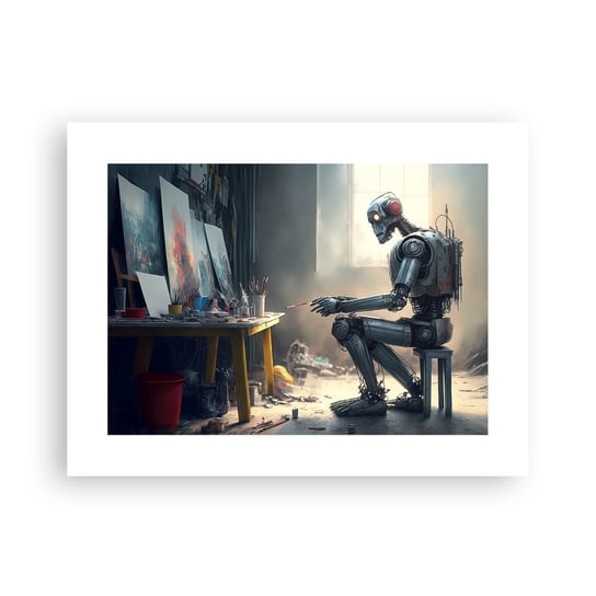 Obraz - Plakat - Akt kreacji - 40x30cm - Sztuka Malowanie Robot - Foto Plakaty na ścianę bez ramy - Plakat do Salonu Sypialni ARTTOR ARTTOR