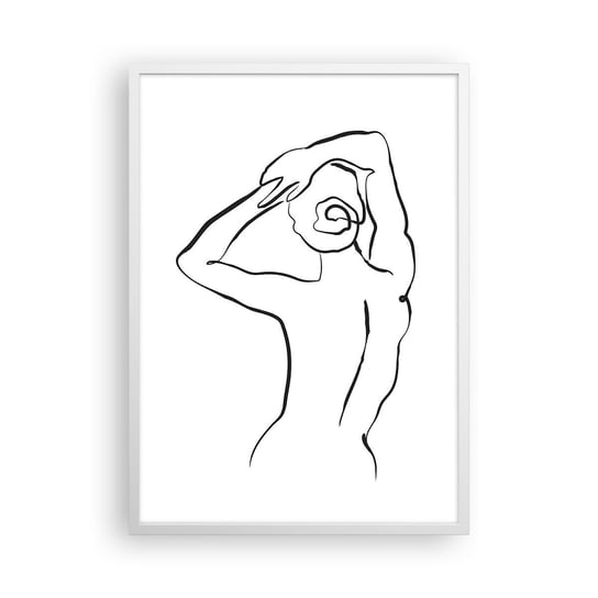 Obraz - Plakat - Akt o poranku - 50x70cm - Akt Kontur Kobieta - Nowoczesny modny obraz Plakat rama biała ARTTOR ARTTOR