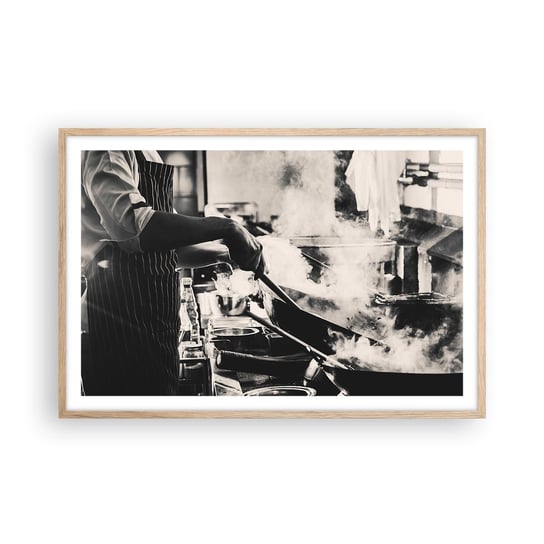 Obraz - Plakat - Alchemia smaków - 91x61cm - Kuchnia Gastronomia Restauracja - Foto Plakaty na ścianę w ramie jasny dąb - Plakat do Salonu Sypialni ARTTOR ARTTOR