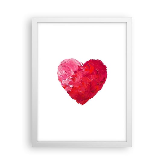 Obraz - Plakat - All you need is love - 30x40cm - Abstrakcja Czerwone Serce Symbol Miłości - Foto Plakaty na ścianę w ramie białej - Plakat do Salonu Sypialni ARTTOR ARTTOR
