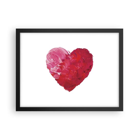 Obraz - Plakat - All you need is love - 40x30cm - Abstrakcja Czerwone Serce Symbol Miłości - Foto Plakaty na ścianę w czarnej ramie - Plakat do Salonu Sypialni ARTTOR ARTTOR