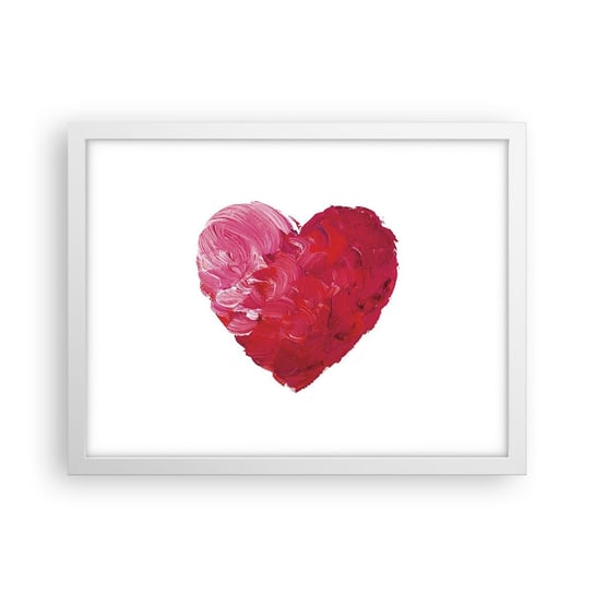 Obraz - Plakat - All you need is love - 40x30cm - Abstrakcja Czerwone Serce Symbol Miłości - Foto Plakaty na ścianę w ramie białej - Plakat do Salonu Sypialni ARTTOR ARTTOR