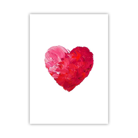 Obraz - Plakat - All you need is love - 50x70cm - Abstrakcja Czerwone Serce Symbol Miłości - Nowoczesny modny obraz Plakat bez ramy do Salonu Sypialni ARTTOR ARTTOR