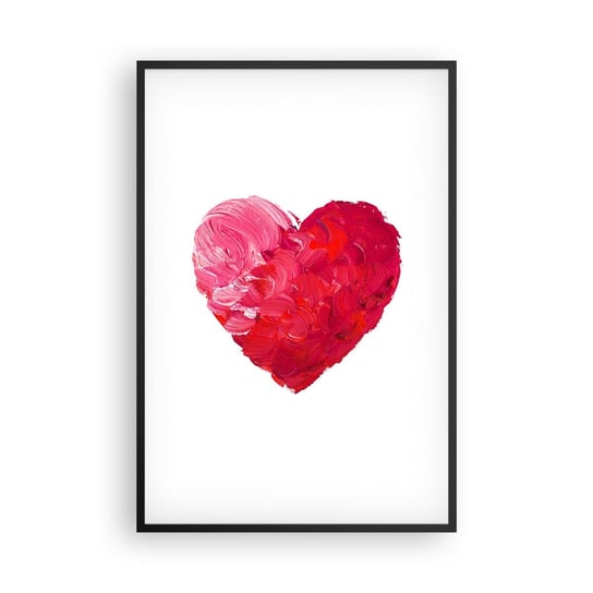 Obraz - Plakat - All you need is love - 61x91cm - Abstrakcja Czerwone Serce Symbol Miłości - Foto Plakaty na ścianę w czarnej ramie - Plakat do Salonu Sypialni ARTTOR ARTTOR