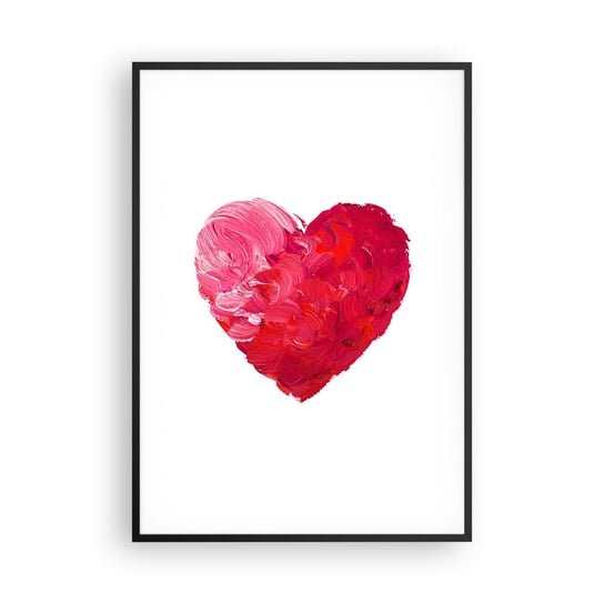 Obraz - Plakat - All you need is love - 70x100cm - Abstrakcja Czerwone Serce Symbol Miłości - Foto Plakaty w ramie koloru czarnego do Salonu Sypialni ARTTOR ARTTOR
