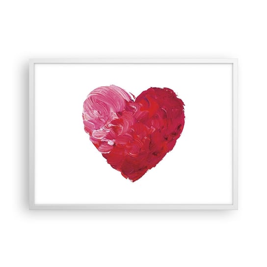 Obraz - Plakat - All you need is love - 70x50cm - Abstrakcja Czerwone Serce Symbol Miłości - Nowoczesny modny obraz Plakat rama biała ARTTOR ARTTOR