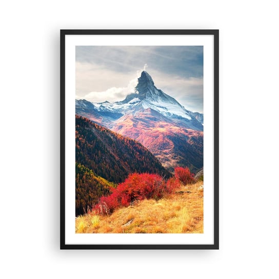 Obraz - Plakat - Alpejska jesień - 50x70cm - Krajobraz Alpy Szczyt - Nowoczesny modny obraz Plakat czarna rama ARTTOR ARTTOR