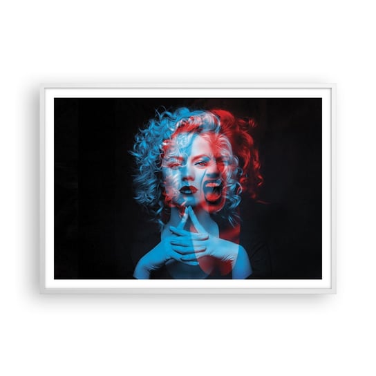 Obraz - Plakat - Alter ego - 100x70cm - Abstrakcja Kobieta Twarz Kobiety - Foto Plakaty w ramie koloru białego do Salonu Sypialni ARTTOR ARTTOR