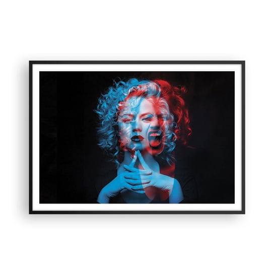 Obraz - Plakat - Alter ego - 100x70cm - Abstrakcja Kobieta Twarz Kobiety - Foto Plakaty w ramie koloru czarnego do Salonu Sypialni ARTTOR ARTTOR
