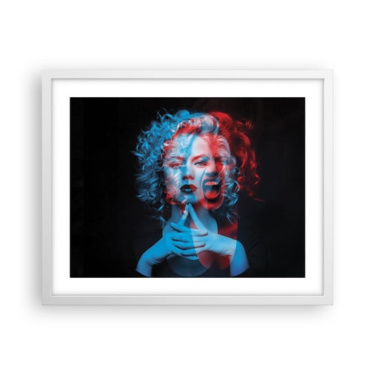 Obraz - Plakat - Alter ego - 50x40cm - Abstrakcja Kobieta Twarz Kobiety - Foto Plakaty w ramie koloru białego do Salonu Sypialni ARTTOR ARTTOR