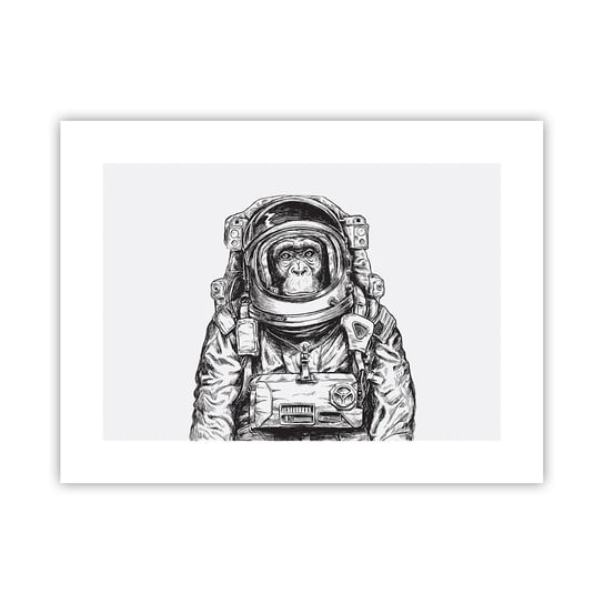 Obraz - Plakat - Alternatywna ewolucja - 40x30cm - Abstrakcja Astronauta Małpa - Foto Plakaty na ścianę bez ramy - Plakat do Salonu Sypialni ARTTOR ARTTOR