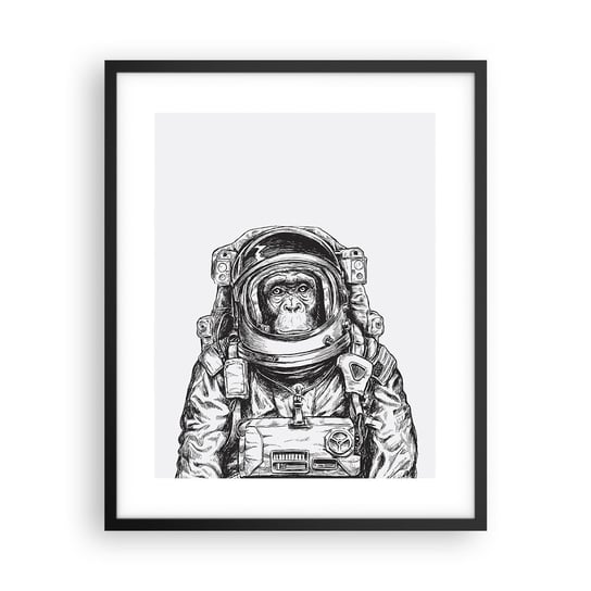 Obraz - Plakat - Alternatywna ewolucja - 40x50cm - Abstrakcja Astronauta Małpa - Foto Plakaty w ramie koloru czarnego do Salonu Sypialni ARTTOR ARTTOR