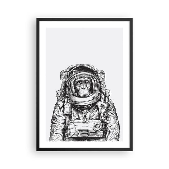 Obraz - Plakat - Alternatywna ewolucja - 50x70cm - Abstrakcja Astronauta Małpa - Nowoczesny modny obraz Plakat czarna rama ARTTOR ARTTOR