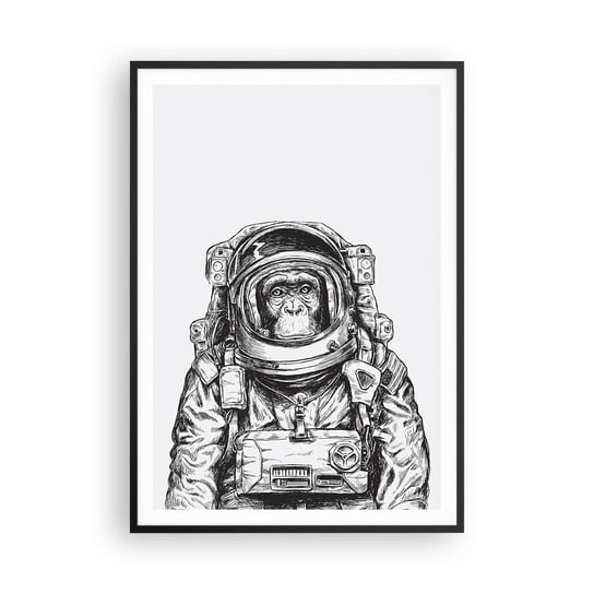 Obraz - Plakat - Alternatywna ewolucja - 70x100cm - Abstrakcja Astronauta Małpa - Foto Plakaty w ramie koloru czarnego do Salonu Sypialni ARTTOR ARTTOR
