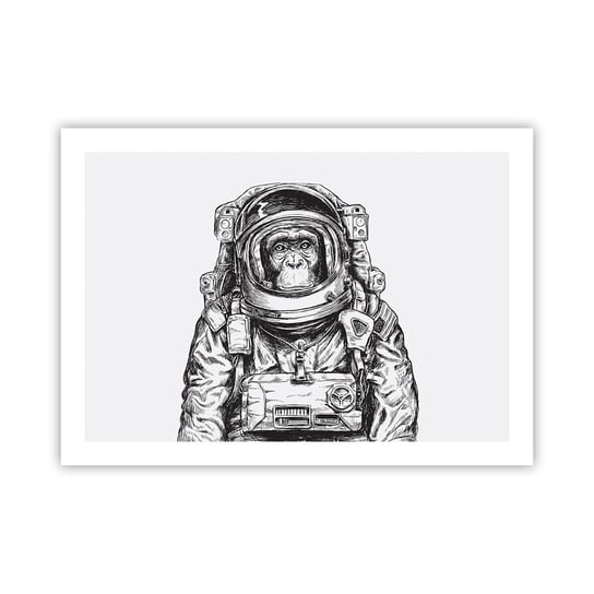 Obraz - Plakat - Alternatywna ewolucja - 70x50cm - Abstrakcja Astronauta Małpa - Nowoczesny modny obraz Plakat bez ramy do Salonu Sypialni ARTTOR ARTTOR