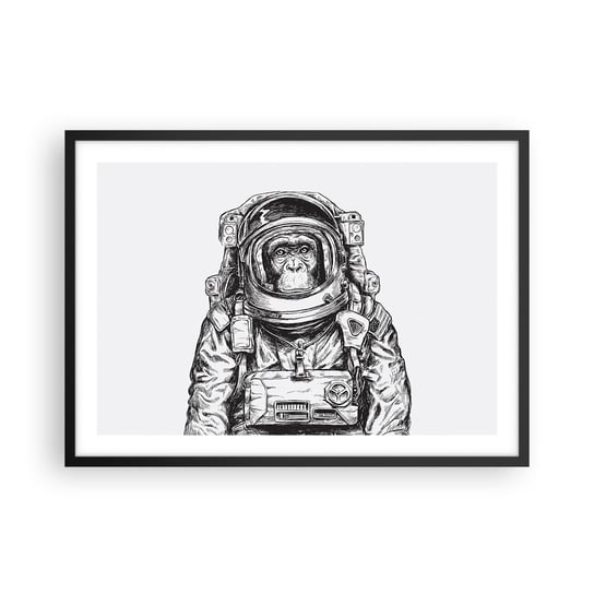 Obraz - Plakat - Alternatywna ewolucja - 70x50cm - Abstrakcja Astronauta Małpa - Nowoczesny modny obraz Plakat czarna rama ARTTOR ARTTOR