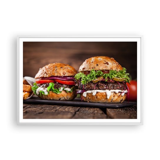 Obraz - Plakat - American dream - 100x70cm - Gastronomia Hamburger Kulinarne - Foto Plakaty w ramie koloru białego do Salonu Sypialni ARTTOR ARTTOR
