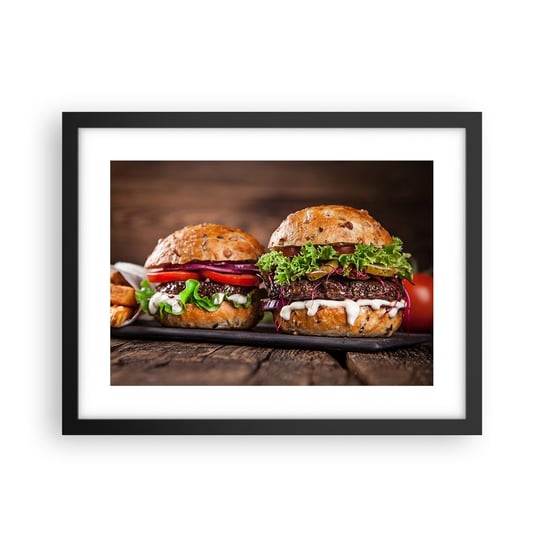 Obraz - Plakat - American dream - 40x30cm - Gastronomia Hamburger Kulinarne - Foto Plakaty na ścianę w czarnej ramie - Plakat do Salonu Sypialni ARTTOR ARTTOR