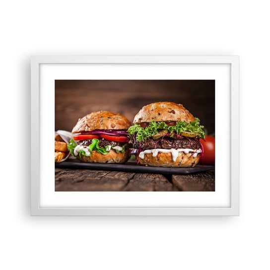 Obraz - Plakat - American dream - 40x30cm - Gastronomia Hamburger Kulinarne - Foto Plakaty na ścianę w ramie białej - Plakat do Salonu Sypialni ARTTOR ARTTOR